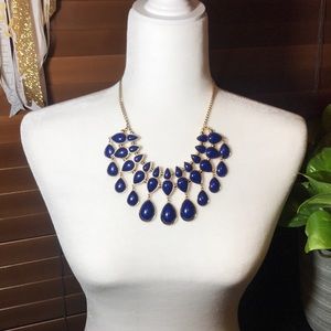 Navy & gold bib necklace